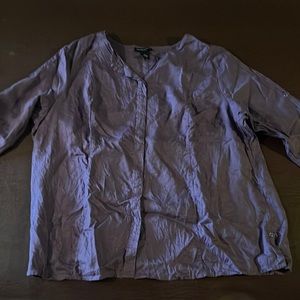 Purple Deane & White button down long sleeve top